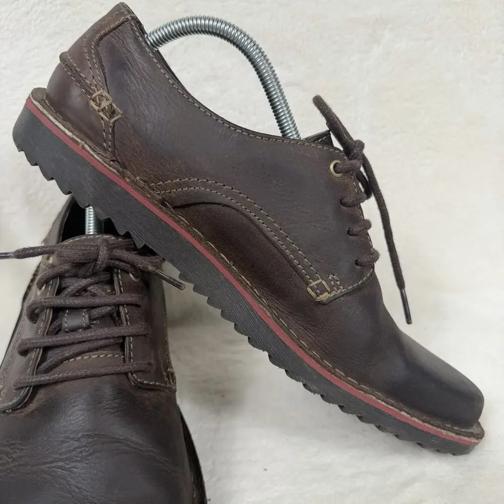 Clarks Cushion Soft Remsen Leather Oxfords Brown Lace Up Shoes Men’s 11 Comfort